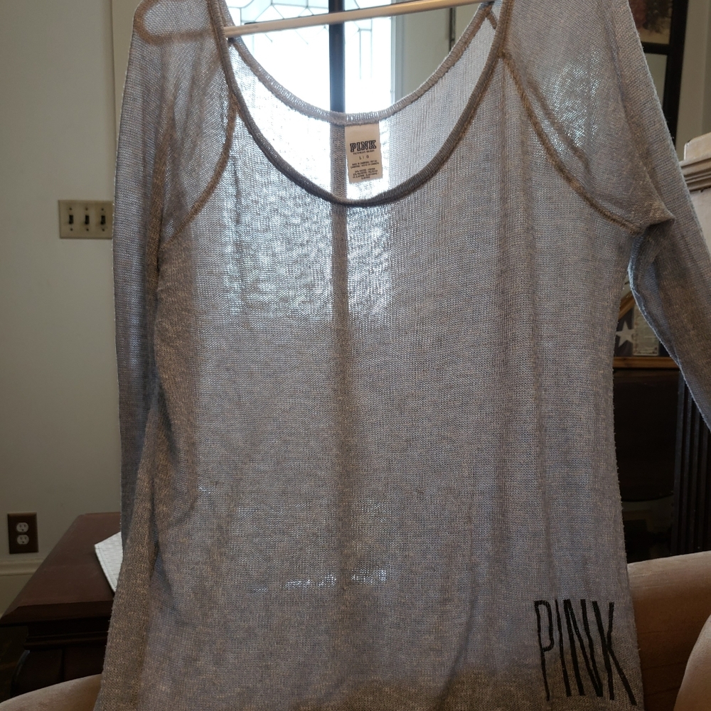 Sheer off the shoulder long sleeve